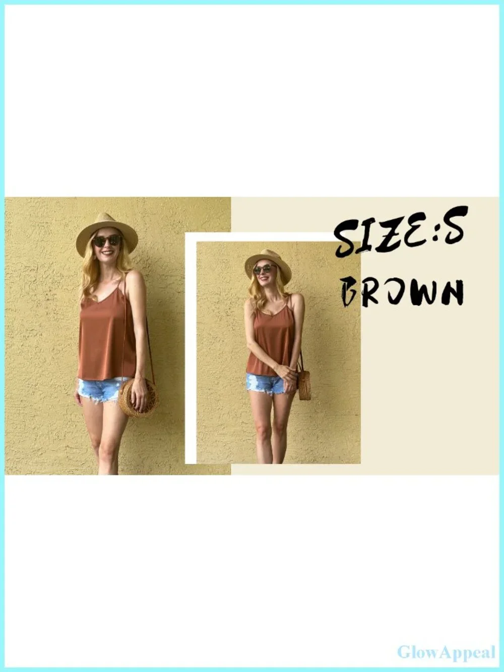 Silk Satin V Neck Adjustable Spaghetti Strap Camisole Tank Top